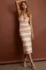 Devin String-Tie Knit Midi Dress Pink Stripe sold by Selfie Leslie