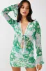 Sincerity Mini Skirt Floral Print Green sold by Selfie Leslie