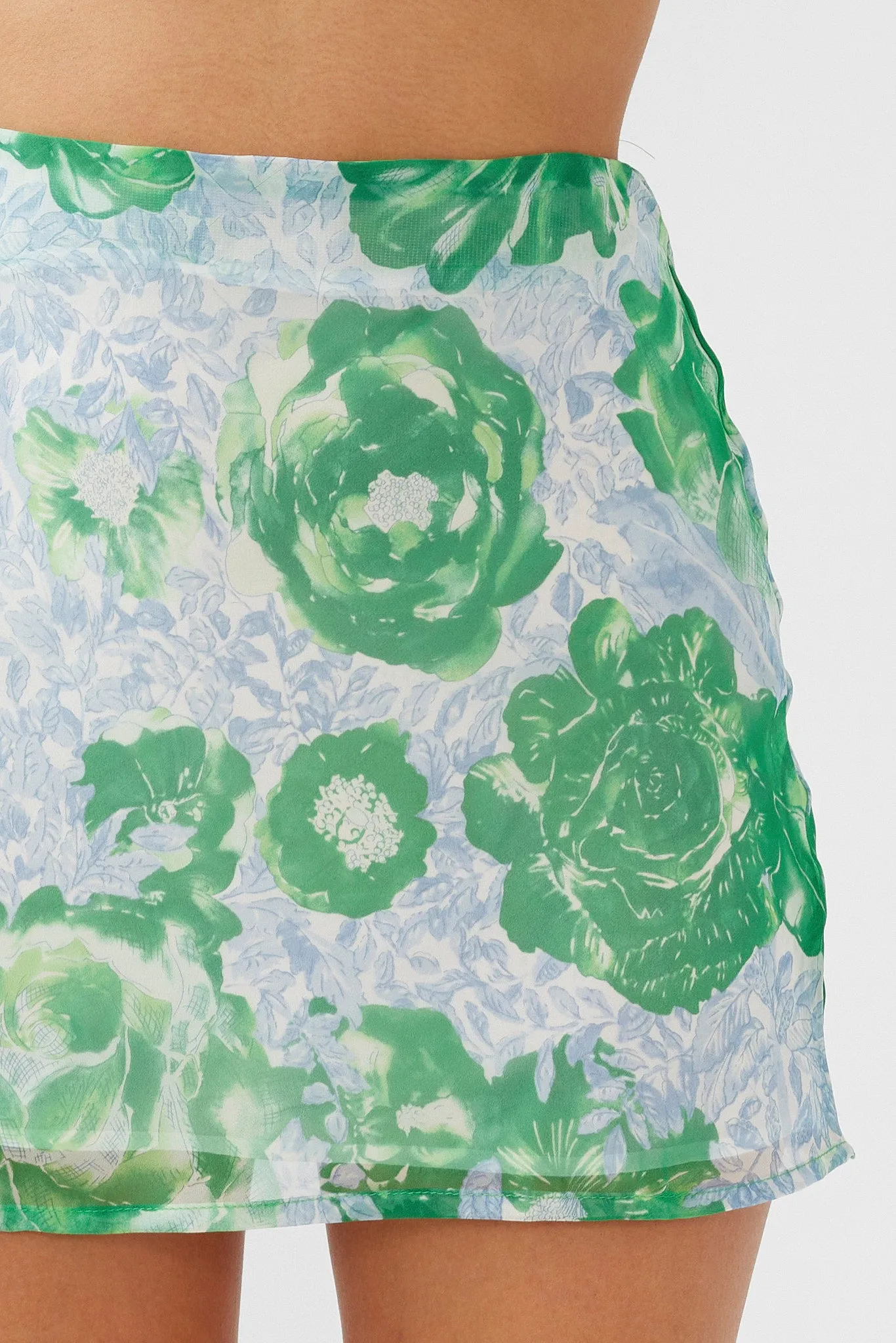 Sincerity Mini Skirt Floral Print Green sold by Selfie Leslie product image thumbnail 4