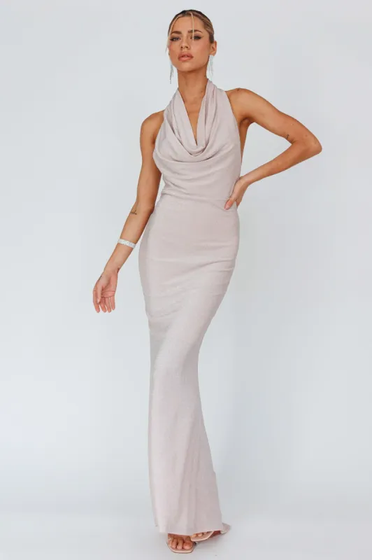 Soleil Moon Halterneck Maxi Dress Sparkle Blush sold by Selfie Leslie