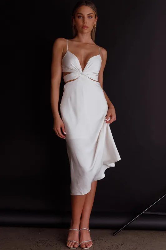 Dance With Me Crossover Bust Midi Dress Ivory sold by Selfie Leslie