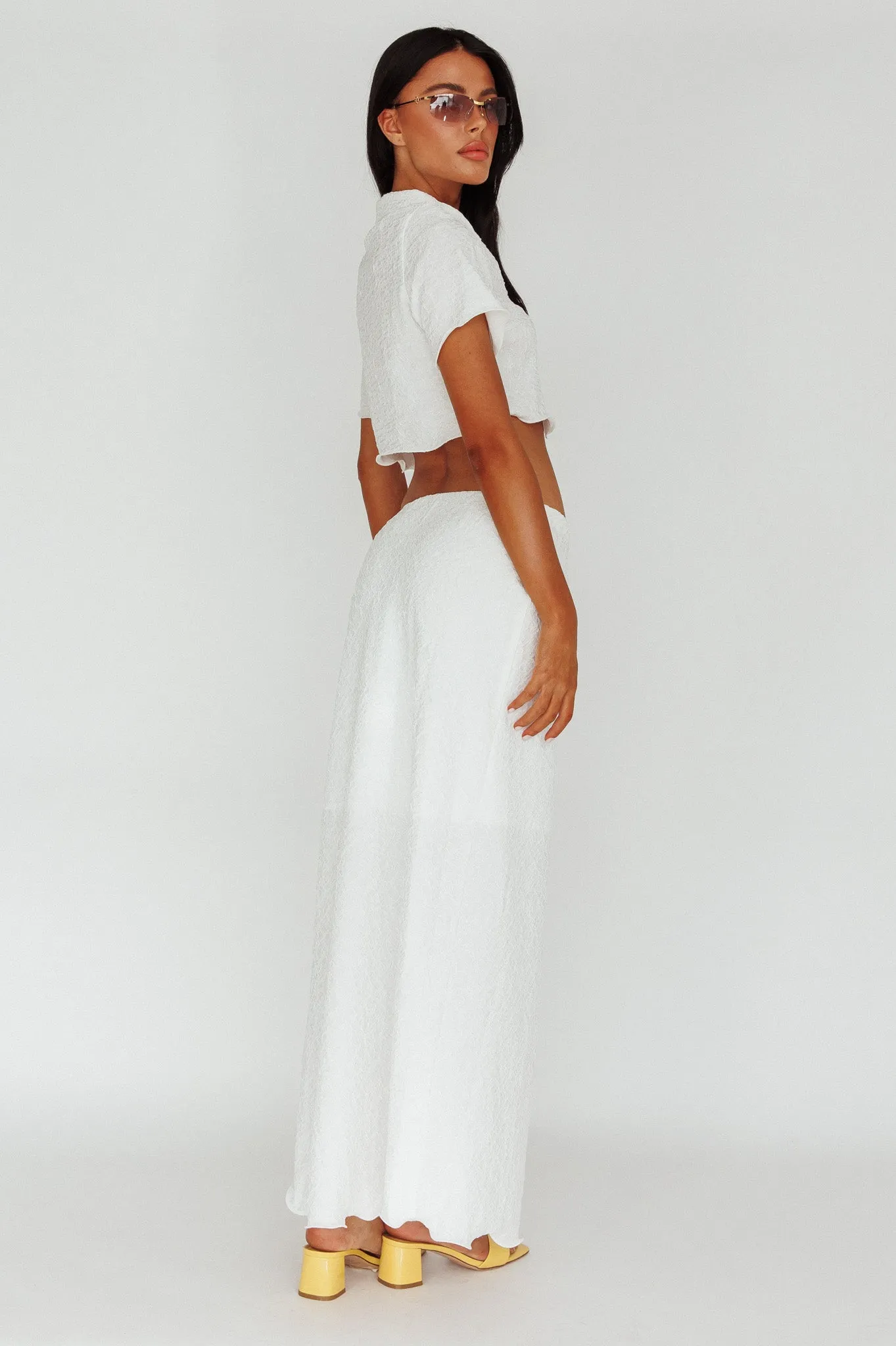 Roman Midi Skirt Textured White sold by Selfie Leslie product image thumbnail 2