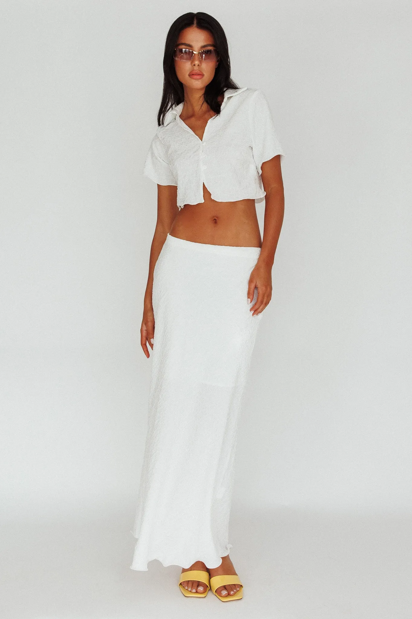 Roman Midi Skirt Textured White sold by Selfie Leslie product image thumbnail 3