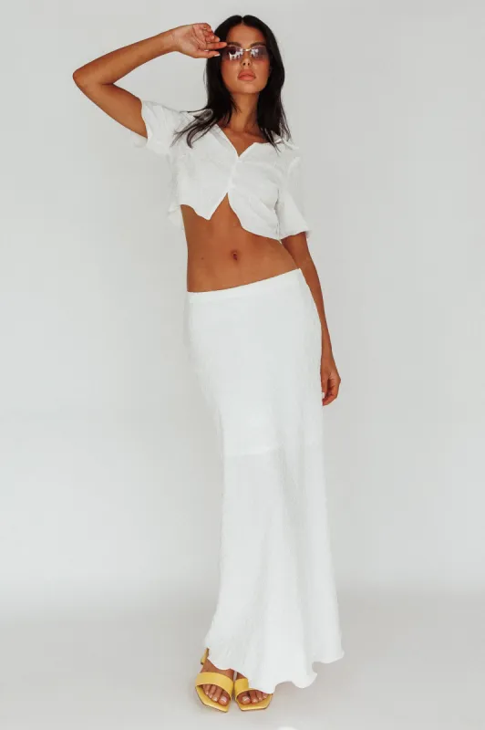 Roman Midi Skirt Textured White sold by Selfie Leslie
