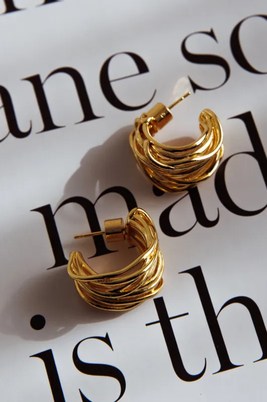 Halo Tangled Hoop Earrings Gold sold by Selfie Leslie