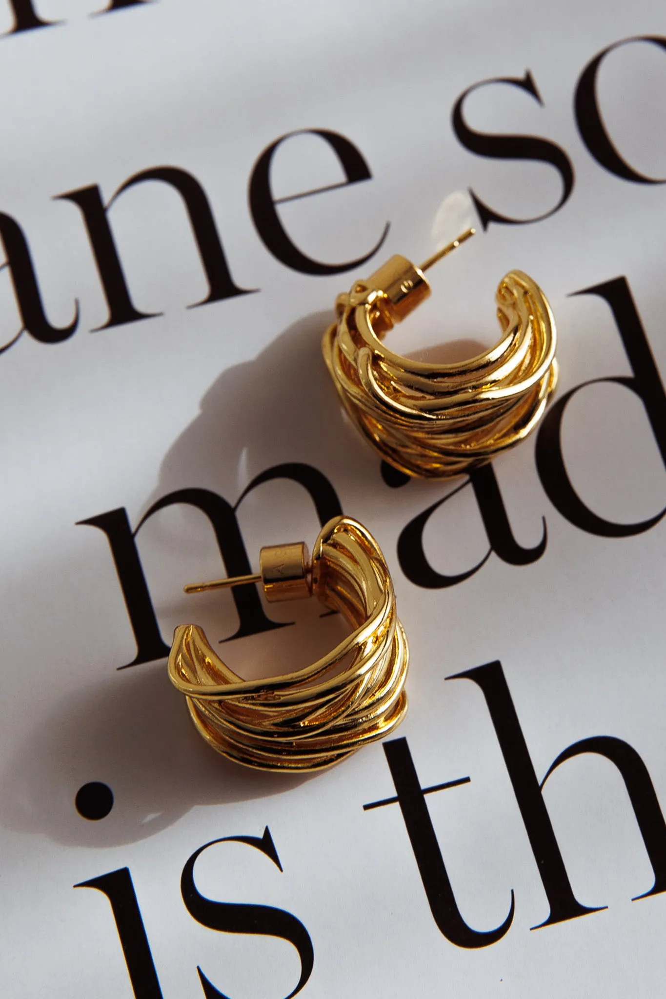 Halo Tangled Hoop Earrings Gold sold by Selfie Leslie