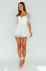 Aphrodite Angel Sleeve Layered Romper White sold by Selfie Leslie