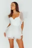 Aphrodite Angel Sleeve Layered Romper White sold by Selfie Leslie