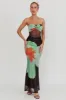 Oliana Sheer Waist Floral Maxi Dress Black sold by Selfie Leslie