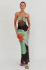 Oliana Sheer Waist Floral Maxi Dress Black sold by Selfie Leslie