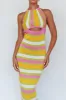 French Riviera Halterneck Knit Maxi Dress Green/Purple sold by Selfie Leslie