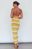 French Riviera Halterneck Knit Maxi Dress Green/Purple sold by Selfie Leslie