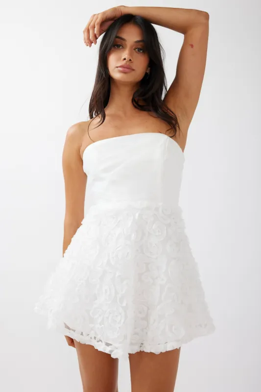 Annalyn Strapless Embellished Mini Dress White sold by Selfie Leslie