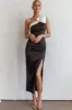 Sweetest Thing One-Shoulder Bow Maxi Dress Black sold by Selfie Leslie