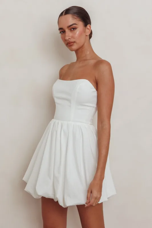 Like Art Strapless Bubble Mini Dress Off White sold by Selfie Leslie