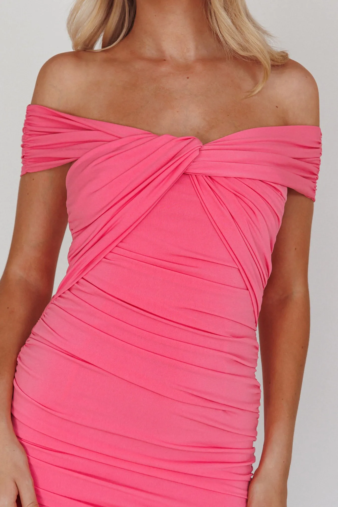 Maja Off-Shoulder Midi Dress Pink sold by Selfie Leslie product image thumbnail 4