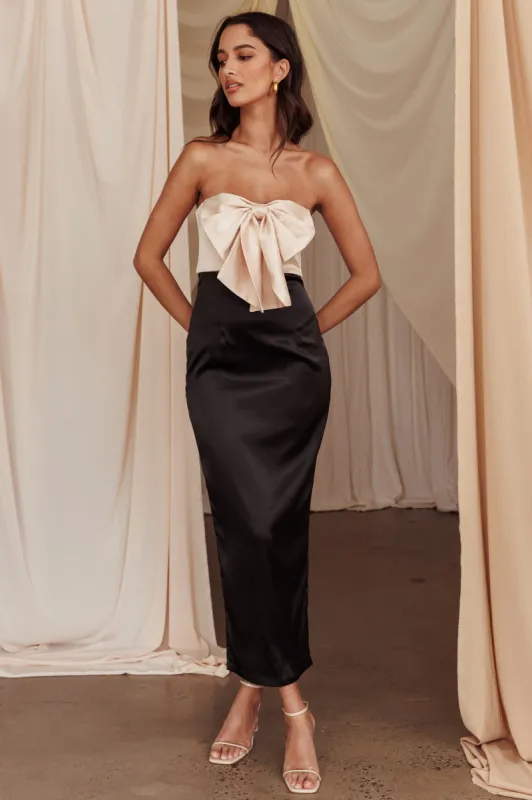 Coquette Bow Bust Midi Dress Blush sold by Selfie Leslie