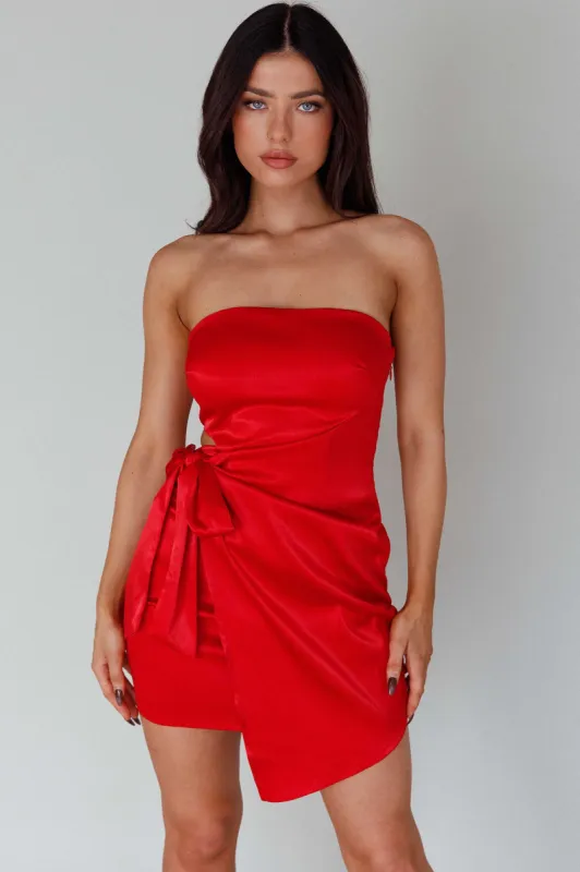 Eyes For You Waist Tie Mini Dress Red sold by Selfie Leslie