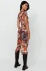 Priyanka Lettuce Edge Mesh Midi Skirt Brown Multi sold by Selfie Leslie
