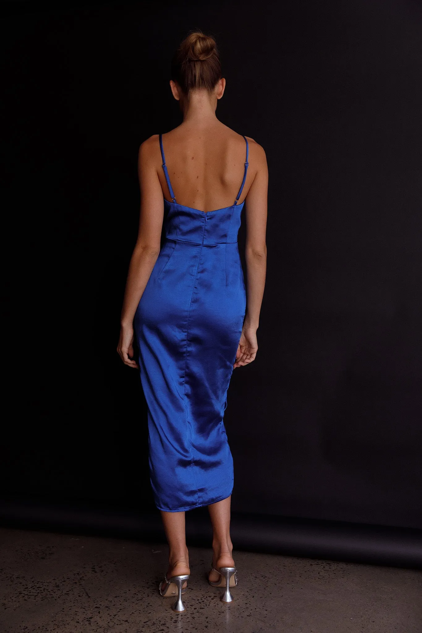 Fantasy Structured Bodice Ruched Midi Dress Cobalt Blue sold by Selfie Leslie product image thumbnail 2