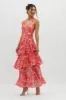 Veda Strappy Back Ruffle Midi Dress Floral Red sold by Selfie Leslie