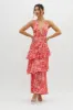 Veda Strappy Back Ruffle Midi Dress Floral Red sold by Selfie Leslie
