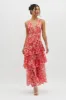 Veda Strappy Back Ruffle Midi Dress Floral Red sold by Selfie Leslie