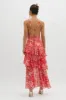 Veda Strappy Back Ruffle Midi Dress Floral Red sold by Selfie Leslie