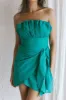 Sunkissed Faux Wrap Mini Dress Green sold by Selfie Leslie