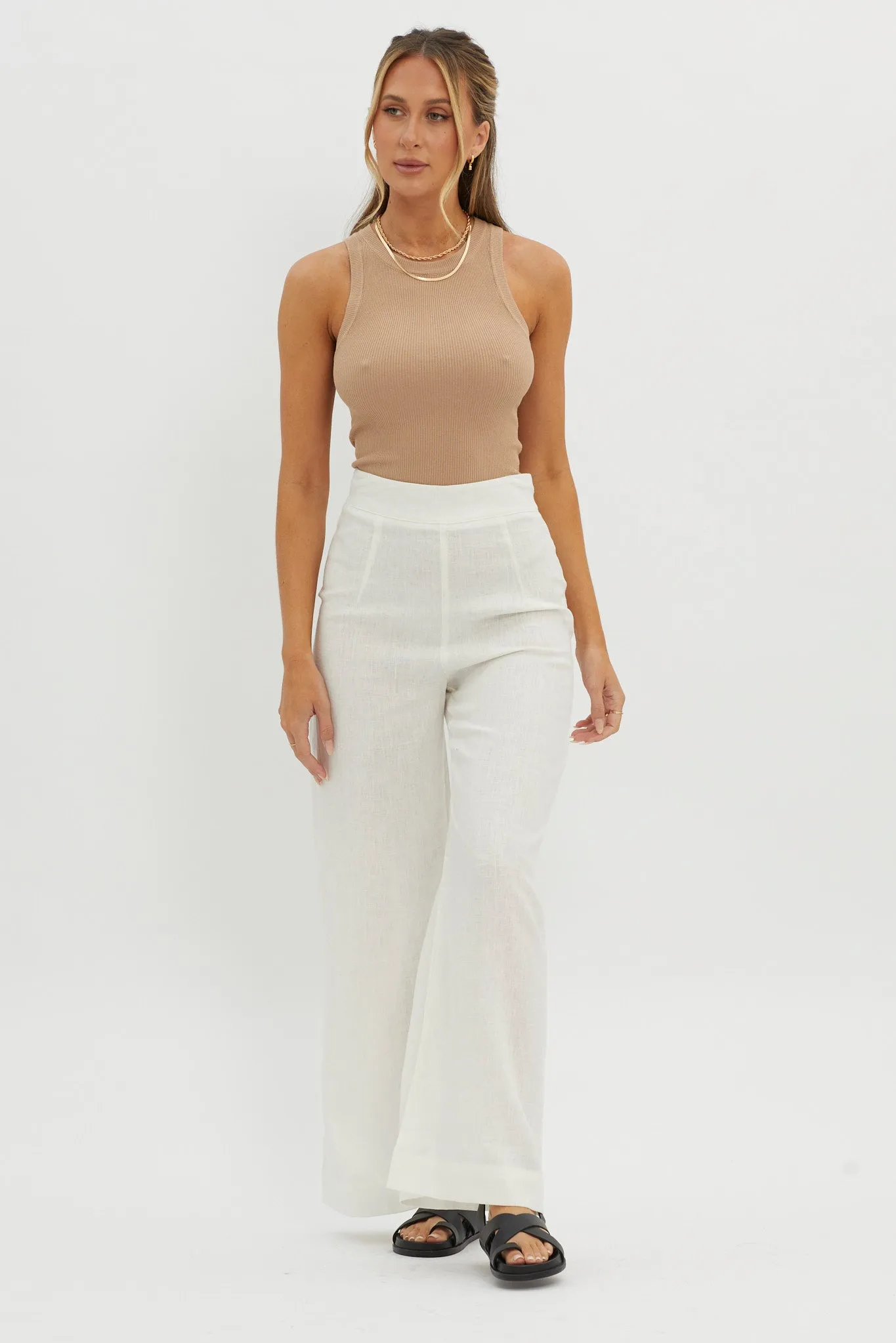 Wanda Wide Leg Pants White sold by Selfie Leslie