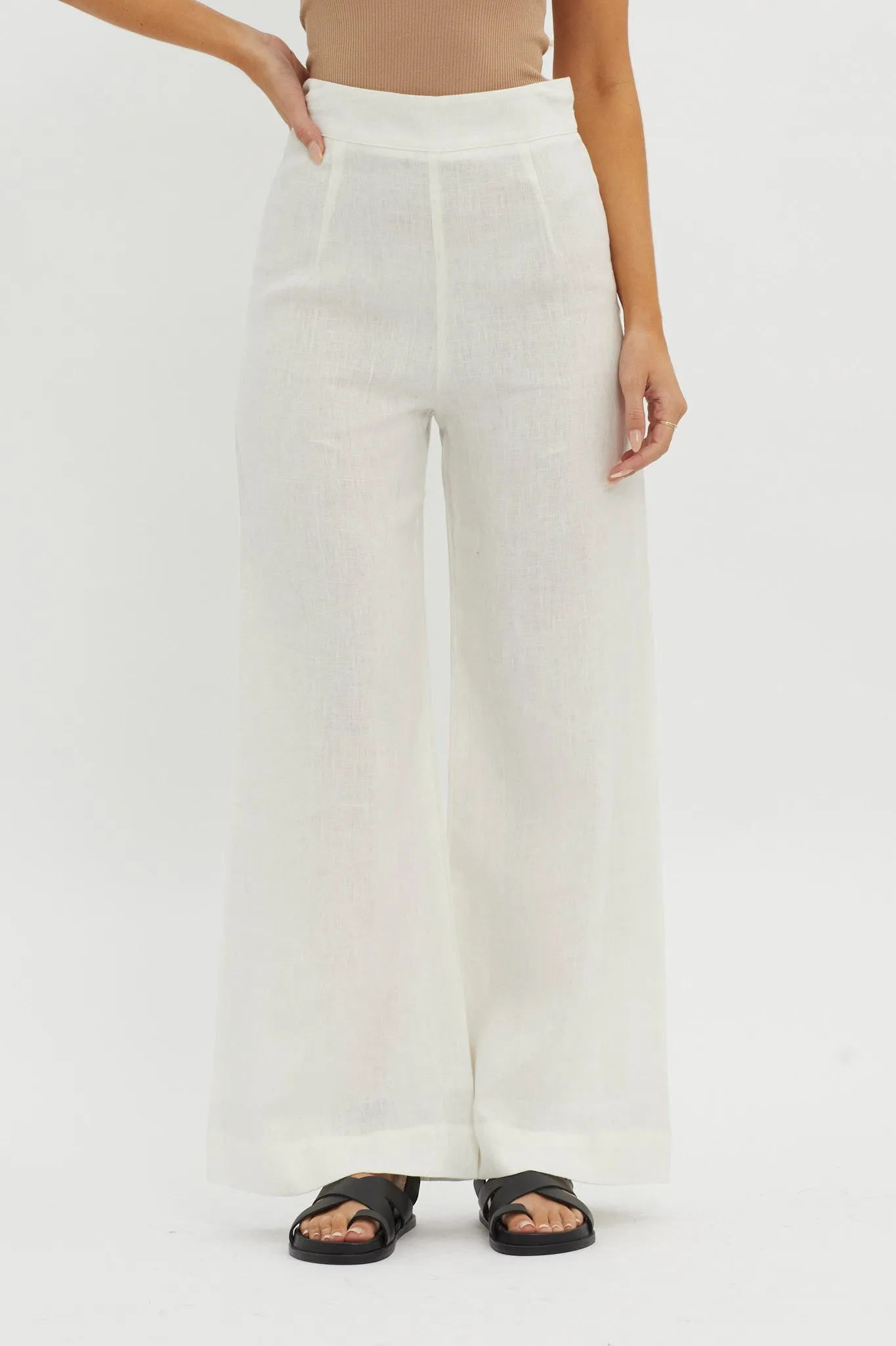 Wanda Wide Leg Pants White sold by Selfie Leslie product image thumbnail 4