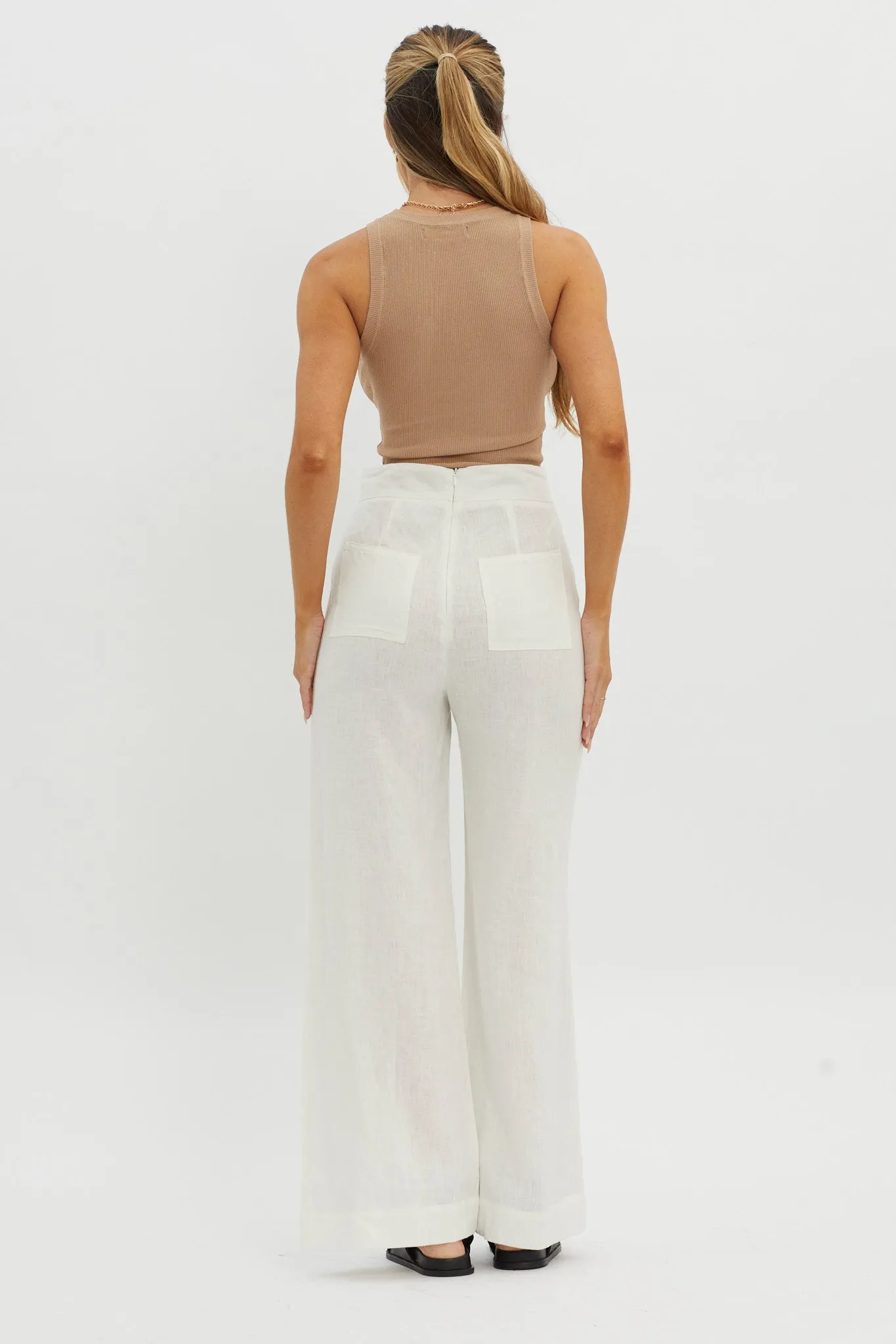 Wanda Wide Leg Pants White sold by Selfie Leslie product image thumbnail 2