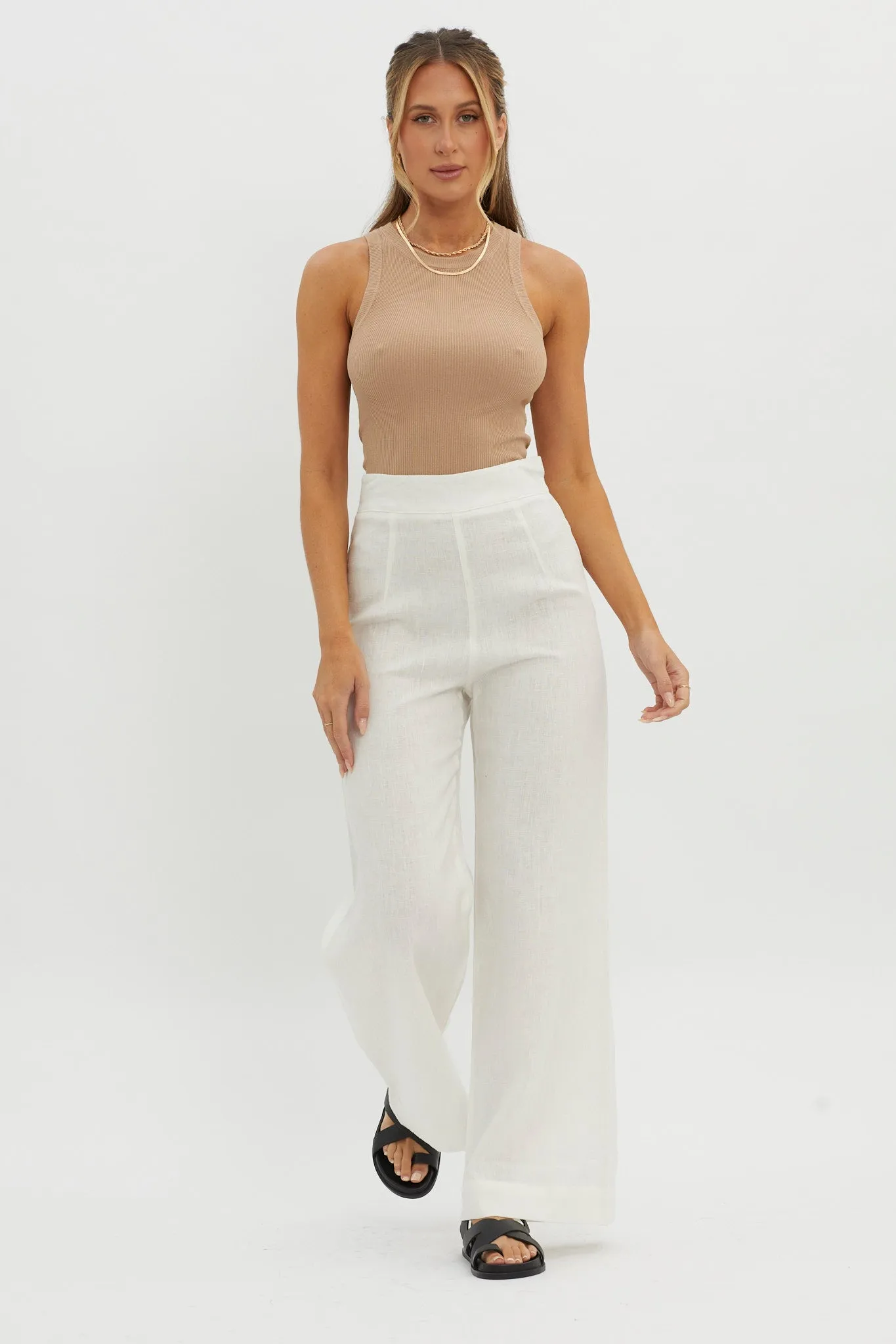 Wanda Wide Leg Pants White sold by Selfie Leslie product image thumbnail 5