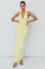 Ray Of Light Ruched Halterneck Maxi Dress Lemon sold by Selfie Leslie