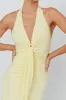 Ray Of Light Ruched Halterneck Maxi Dress Lemon sold by Selfie Leslie