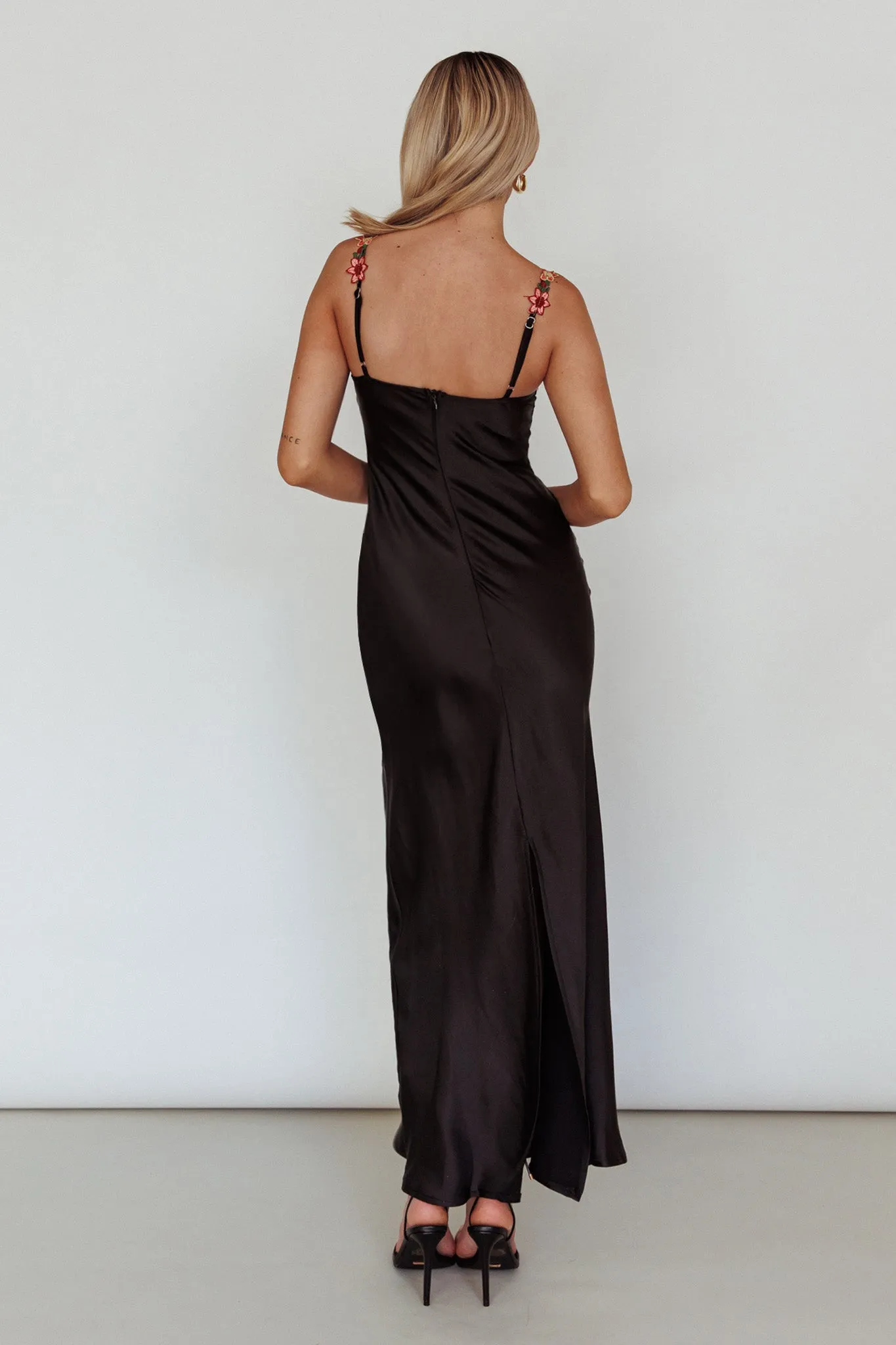 Rose Garden Floral Applique Midi Dress Black sold by Selfie Leslie product image thumbnail 2