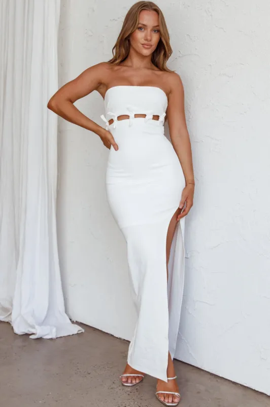 Mykonos Nights Strapless Maxi Dress White sold by Selfie Leslie