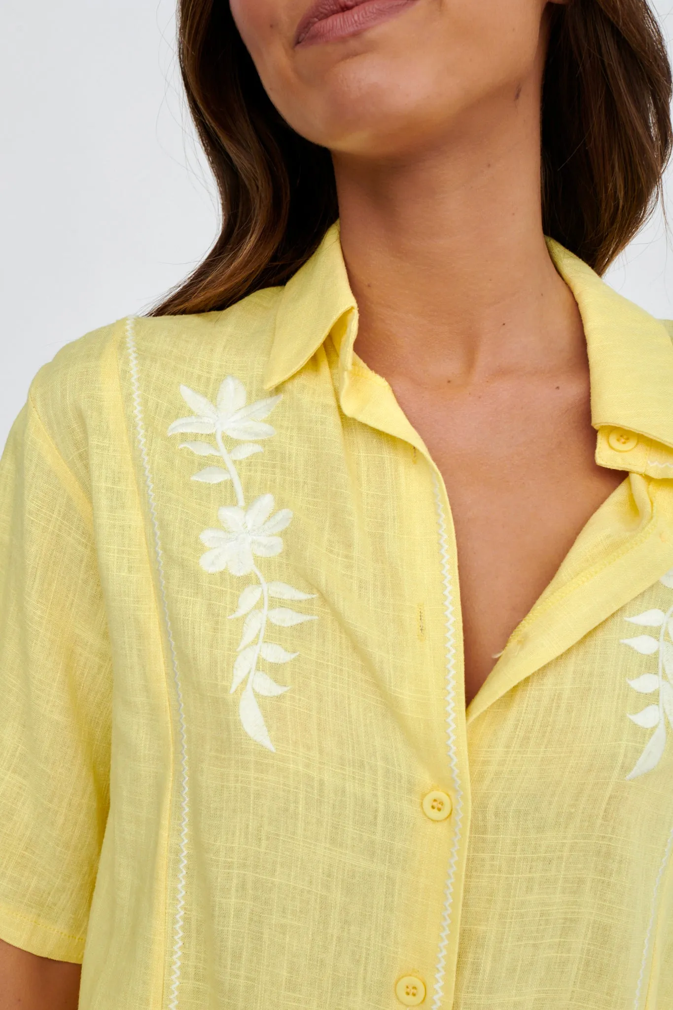 Jeni Embroidered Detail Shirt Yellow sold by Selfie Leslie product image thumbnail 4