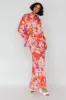 Vacation Long Sleeve Flared Cuff Shirt Orange/Purple sold by Selfie Leslie