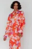 Vacation Long Sleeve Flared Cuff Shirt Orange/Purple sold by Selfie Leslie