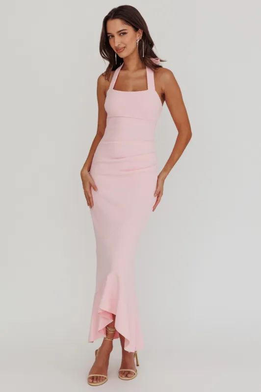 Fire Of Stars Halterneck Midi Dress Pink sold by Selfie Leslie