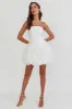Monti Strapless Bubble Hem Mini Dress Embroidered White sold by Selfie Leslie