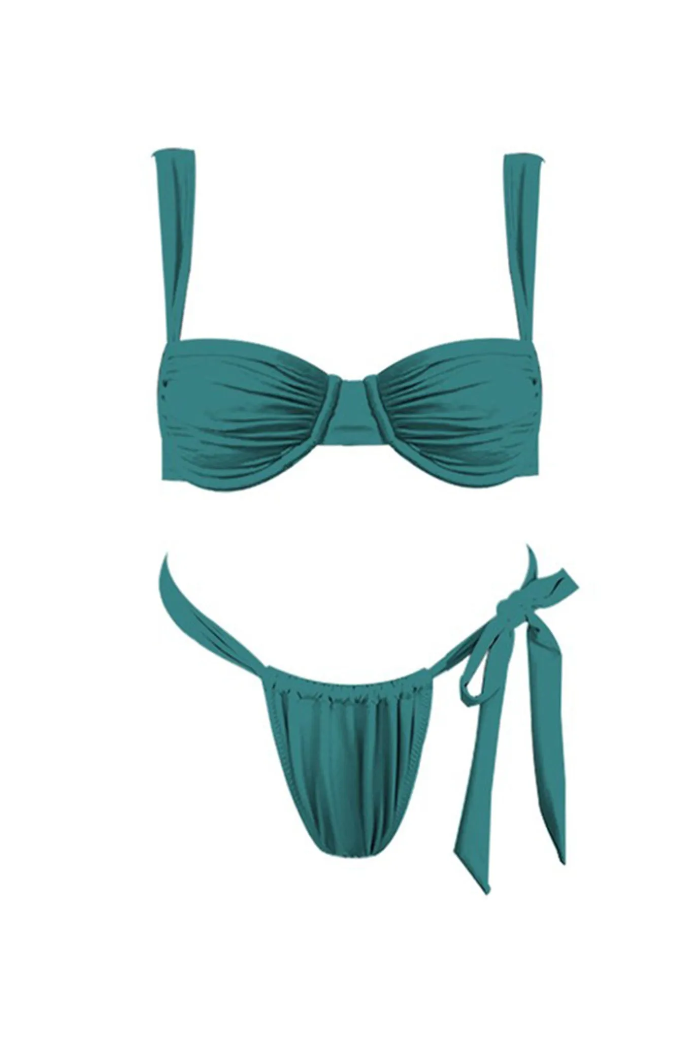 Malibu Tie Bikini Bottom Teal Blue sold by Selfie Leslie