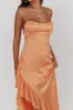 Katarina Satin Ruffle Hem Maxi Dress Mango sold by Selfie Leslie
