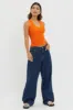 D'Lila V-Neck Ribbed Knit Top Orange sold by Selfie Leslie