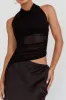 Lorely Ruched Bodice Halterneck Maxi Dress Black sold by Selfie Leslie