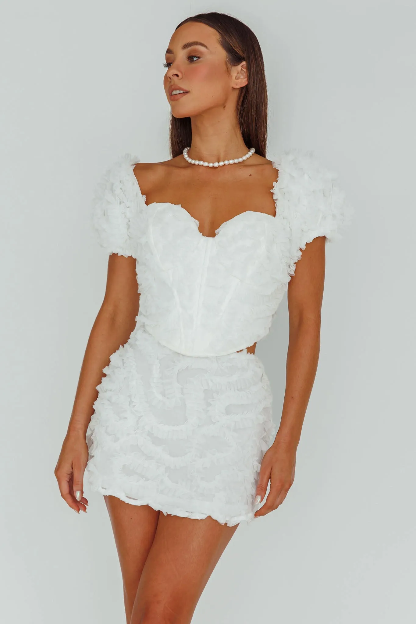 Cielito Embellished Crop Top White sold by Selfie Leslie