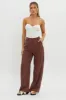 Dodie Straight Leg Trouser Pants Choco sold by Selfie Leslie