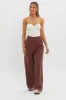 Dodie Straight Leg Trouser Pants Choco sold by Selfie Leslie