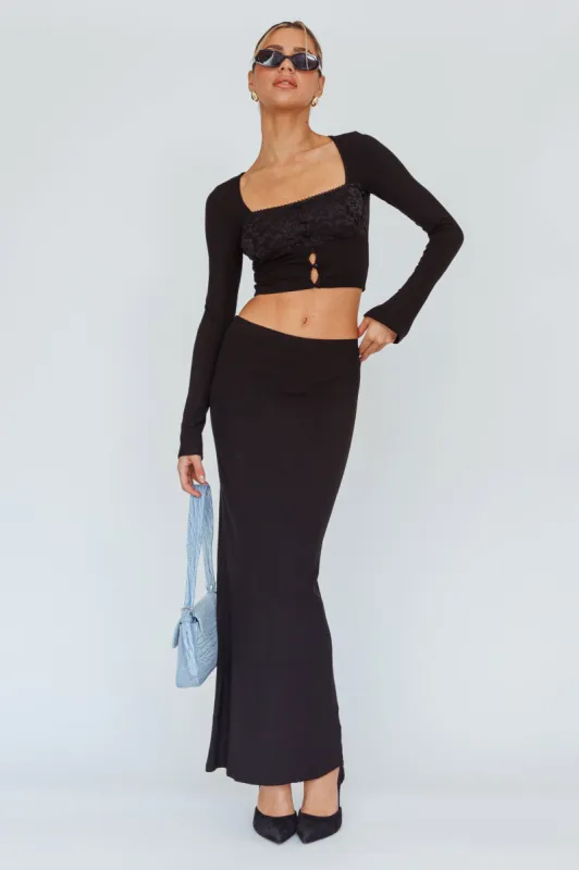 Lauryn Stretch Maxi Skirt Black sold by Selfie Leslie